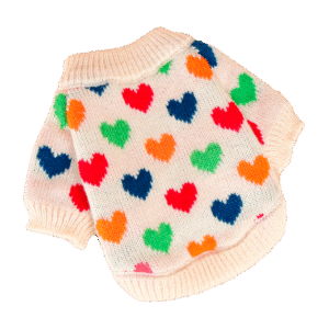 Suéter beige con corazones